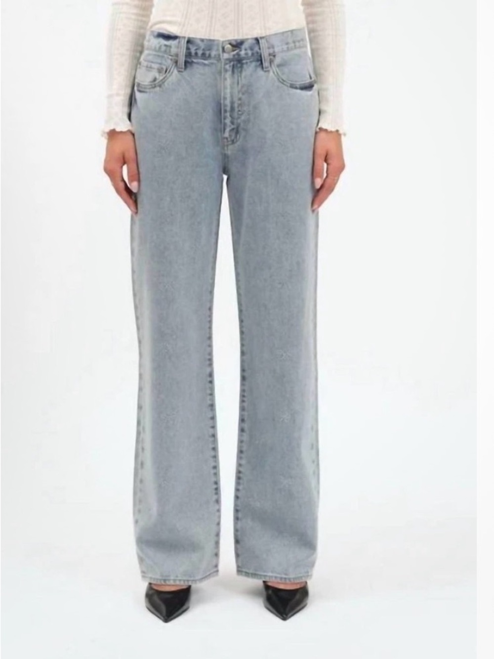 Daze 1999 Slouch 90’s Lovers Knot LightBlue High-Rise Straight Leg Jeans Size 29